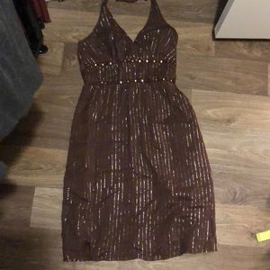 Brown halter dress